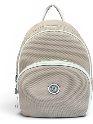 Silver Polo Bej SP1062 Kadın Sırt Çantası Su Geçirmez ve Rahat Silinebilir