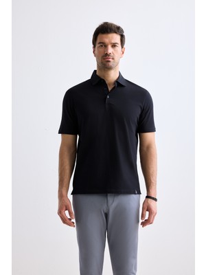 JustBoga Erkek Polo Yaka Muscle Fit Pamuklu Likralı Soft Touch Tişört
