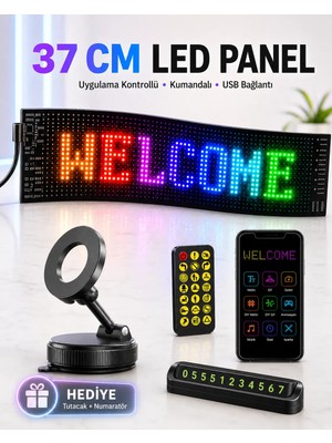 teknokutum LED Matrix Panel USB 5V Bluetooth Uygulamalı Kaydırmalı Araba Yazı ve Ekran Şekilleri