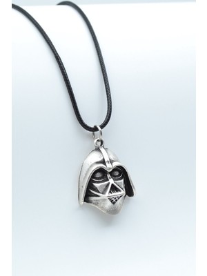 IDR Star Wars - Darth Vader Gümüş Kaplama Deri İp Kolye