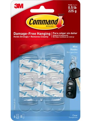 Command 17006 Clr Haken S (6 Kanca + 8 Şerit) Şeffaf