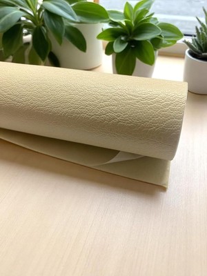 Varan Tekstil Yapışkanlı Krem Suni Deri 100 * 140 cm