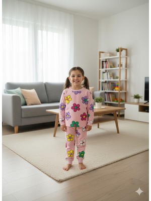 Cubbux Kız Çocuk Pijama Takımı Desenli Ekonomik (1 Beden Büyükalınız)