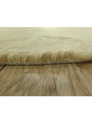 Raschel Carpet Dekoratif Kahverengi Peluş Yumuşak Yuvarlak Oval Halı, 150 x 150