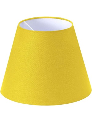 Lit Dizayn Abajur Başlık Sarı Konik Şapka 25X15X20 cm Dekoratif Özel Yüksek Kalite Kumaş