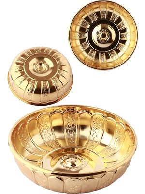 Biterse Nostaljik Osmanlı Hanedan Demir Hamam Tası Altın Sarı Renk 20 cm