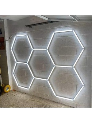 CT-9082 Anzer 240W LED Lineer Hexagon Showroom Armatür Beyaz Işık 6400K Dekoratif Tavan Aydınlat