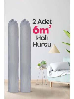 Halı Hurcu, Halı Saklama Kılıfı, Halı Organizeri (Gri, 6m² Halı Hurcu)