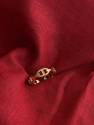 Triya Wear STUDIO-316L Çelik Kadın Geometrik Zincir Motifli Yüzük- Gold & Gümüş Renk Seçeneği Ayarlanabilir Çelik-Modern Tasarım