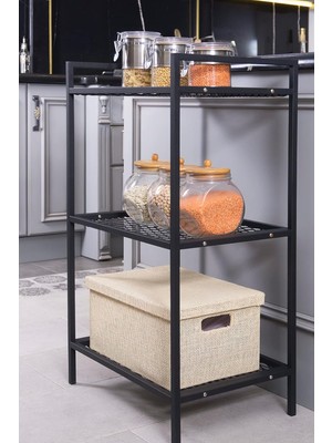 Mudesa MDS3TELS002 Metal Mutfak Malzeme Rafı Metal Organizer Dekoratif Çok Amaçlı Tel Dolap