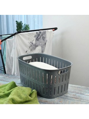 Poomy 27 Lt Desenli Plastik Çamaşır Sepeti, PMYC.N12