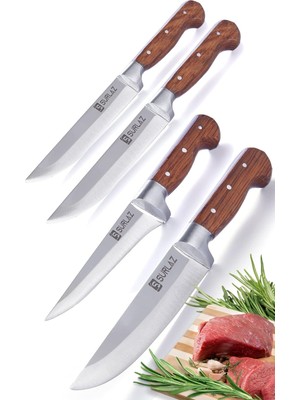 Sürlaz Handmade Kasap Kurban Serisi Bıçak Seti Et Sebze Yüzme Sıyırma Bıçak Mutfak Sürmene