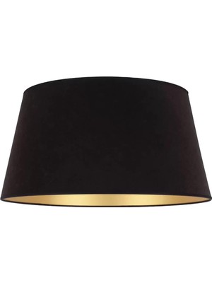 Levaillant Siyah-Gold Konik Abajur Şapka – Zarif ve Sıcak Işık Etkisi, Üst 35 Cm/alt 40 cm Ç