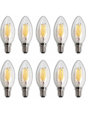 LED Rustik Mum Buji Ampul – E14 Duy, 4W (35W Eşdeğer), 3000K Günışığı, 400 Lümen – 220-