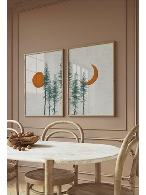 512 Store Bohem Ikili Poster - Çerçevesiz Poster 20 x 30 Turuncu