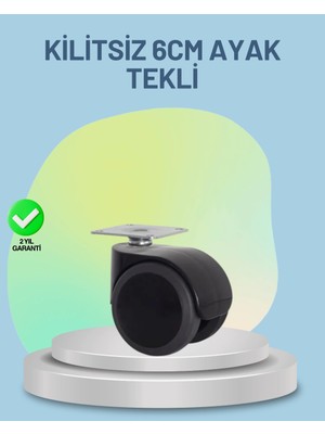Mey İthalat Mobilya Tekerleği 6 cm Kilitsiz Tekli Satış