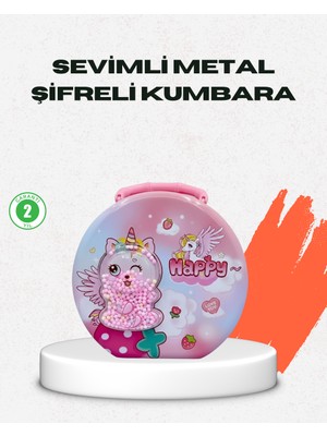 Mini Çocuk Para Kasası Güvenli Kilitli Birikim Kutusu
