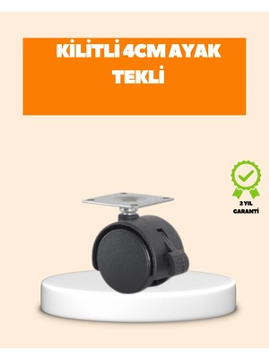 Mey İthalat 4 cm Kilit Mekanizmalı Mobilya Ayağı Tekli