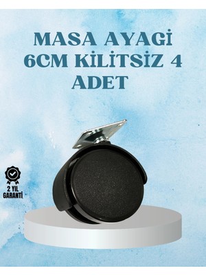Mey İthalat Kilitsiz Mobilya Tekerleği 6 cm 4 Adet Dayanıklı Tasarım