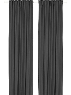 IKEA Gınstmott Koyu Gri 145X300 cm Fon Perde/2 Kanat