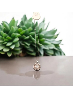 Aura Stone Aurastone Pembe Kuvars Doğal Taş Hayat Ağacı Çelik Kolye