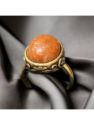 Aura Stone Aurastone Kahverengi Yıldız Taşı Doğal Taş Bronz Yüzük