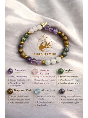 Aura Stone Aurastone Aura Antistress Doğal Taş Stres ve Kaygı Bilekliği