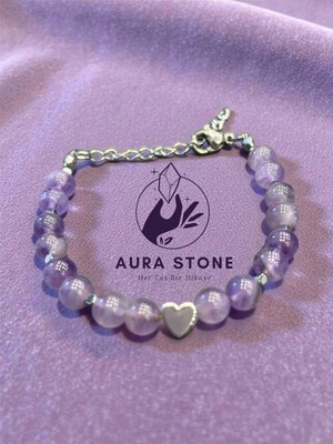 Aura Stone Aurastone Aura Love Çelik Aparatlı Ametist Doğal Taş Bileklik