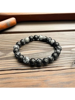 Aura Stone Aurastone Karlı Obsidyen Doğal Taş 8mm Bileklik