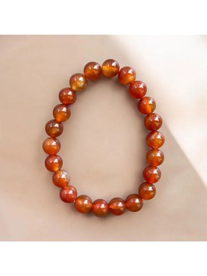 Aura Stone Aurastone Karnelyan Akik Doğal Taş 8 mm Bileklik
