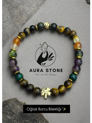 Aura Stone Aurastone Özel Tasarım Doğal Taş Oğlak Burcu Bilekliği