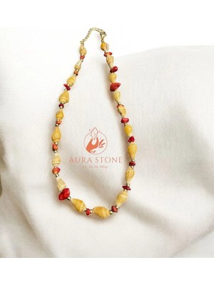 Aura Stone Aurastone Deniz Kabuğu Mercan Kolye