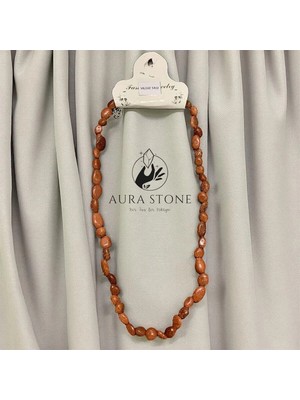 Aura Stone Aurastone Turuncu Yıldıztaşı Doğal Taş Kolye