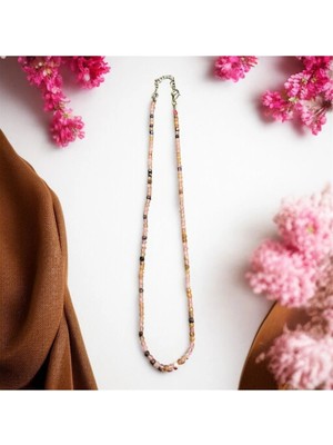 Aura Stone Pembe Turmalin Doğal Taş 2mm Kolye