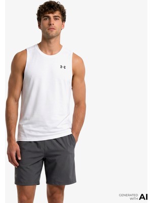 Under Armour Tech Tank Erkek Beyaz Antrenman ATLET.100
