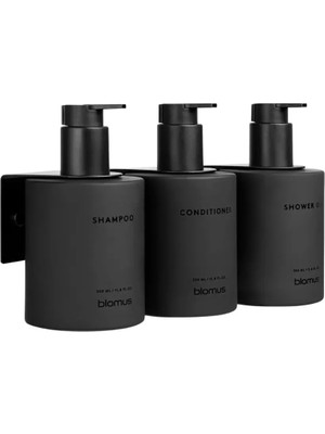 Blomus Kıreı 3'lü Cam Şişe Seti Duvara Montajlı Füme 350 ml