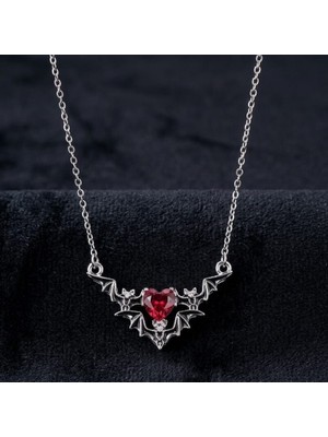 Dükkan Hediyelik Dükkan Design Dark Romantic Taşlı Yarasa Kolye