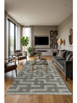 Rovigo Home Şönil,exclusive ,dokuma, Kaymaz Taban Iskandinav Salon Halısı, Gri