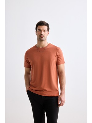 JustBoga Erkek Muscle Fit Modal Bisiklet Yaka Basic Soft Touch Tişört