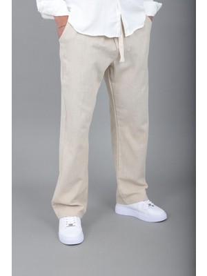 Stil Kombin Yıkamalı Keten Baggy Pantolon Spr 2313_0445