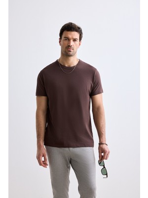 JustBoga Erkek Muscle Fit Modal Bisiklet Yaka Basic Soft Touch Tişört