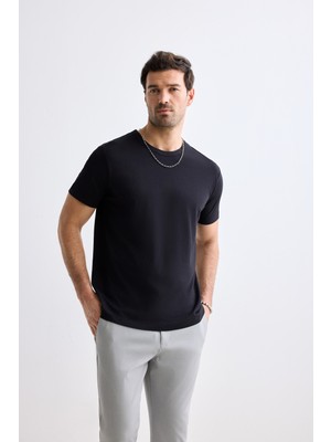 JustBoga Erkek Muscle Fit Modal Bisiklet Yaka Basic Soft Touch Tişört