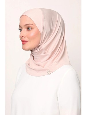 Melodi Scarf Kadın Tesettür Cimafit Nefes Alan Hazır Pratik Hijab Bone Açık Bej