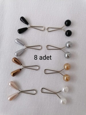 Melodi Scarf Tesettür Eşarp Şal Başörtü Tutturma Sabitleyici Klips 8 Adet