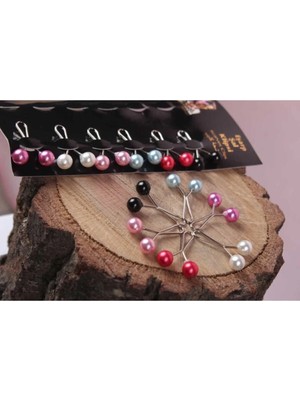 Melodi Scarf Tesettür Eşarp Şal Klipsi 12 Adet - Karışık Desen - Renk-60