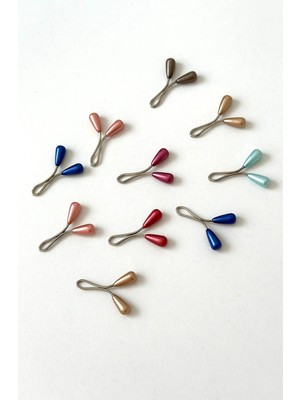 Melodi Scarf Eşarp Kıskaç, Incili Başörtüsü Kıskacı, 6X12MM 10 Adet Eşarp ve Şal Iğnesi Klipsi Siyah Eşarp Klipsi
