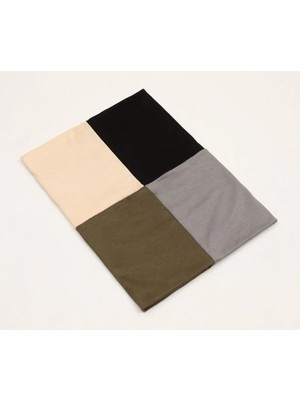 Melodi Scarf Tesettür 4 Renkli Önü Dikişsiz Likralı Pratik Iki Ucu Açık Boru 4 Farklı Kullanımlı Hazır Bone