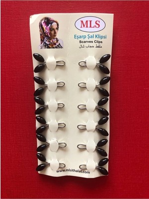 Melodi Scarf Başörtüsü Türban Iğne Siyah Renk Şal, Eşarp Kıskaç Damla Model Klips 12 Li Türban Klipsi Iğne