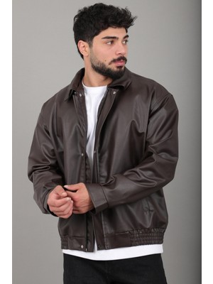 Stil Kombin Bel Lastikli Oversize Suni Deri Mont  Bl 1731_50379