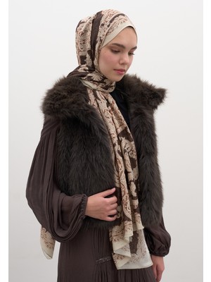 Fresh Scarfs Wild Paisley Desen Şal Sıcak Kahve